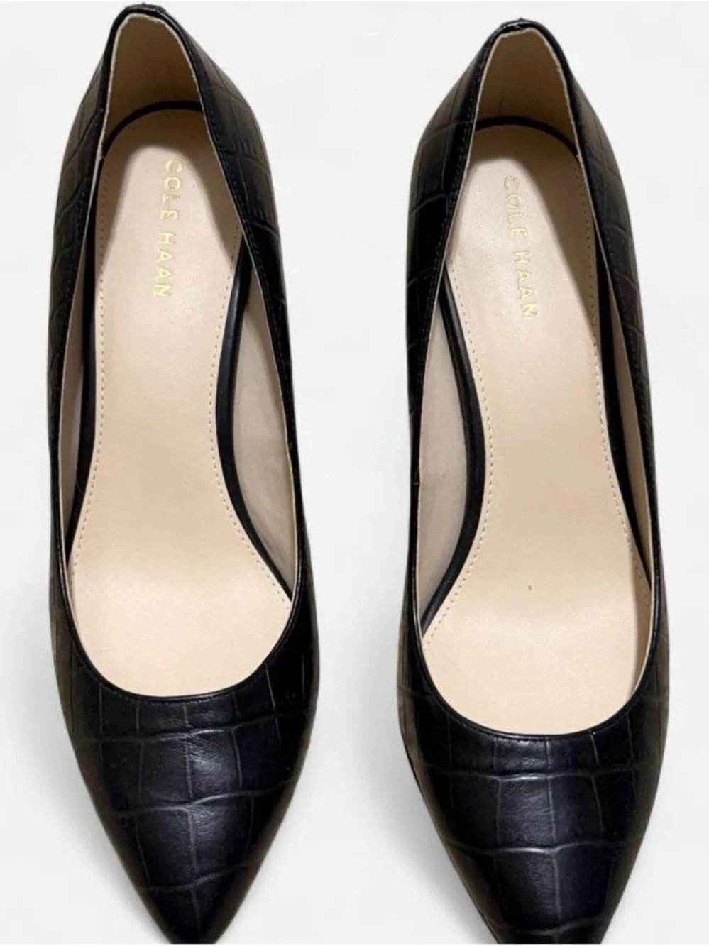 Cole Haan | Black Crocodile Embossed Leather | Size 6.5